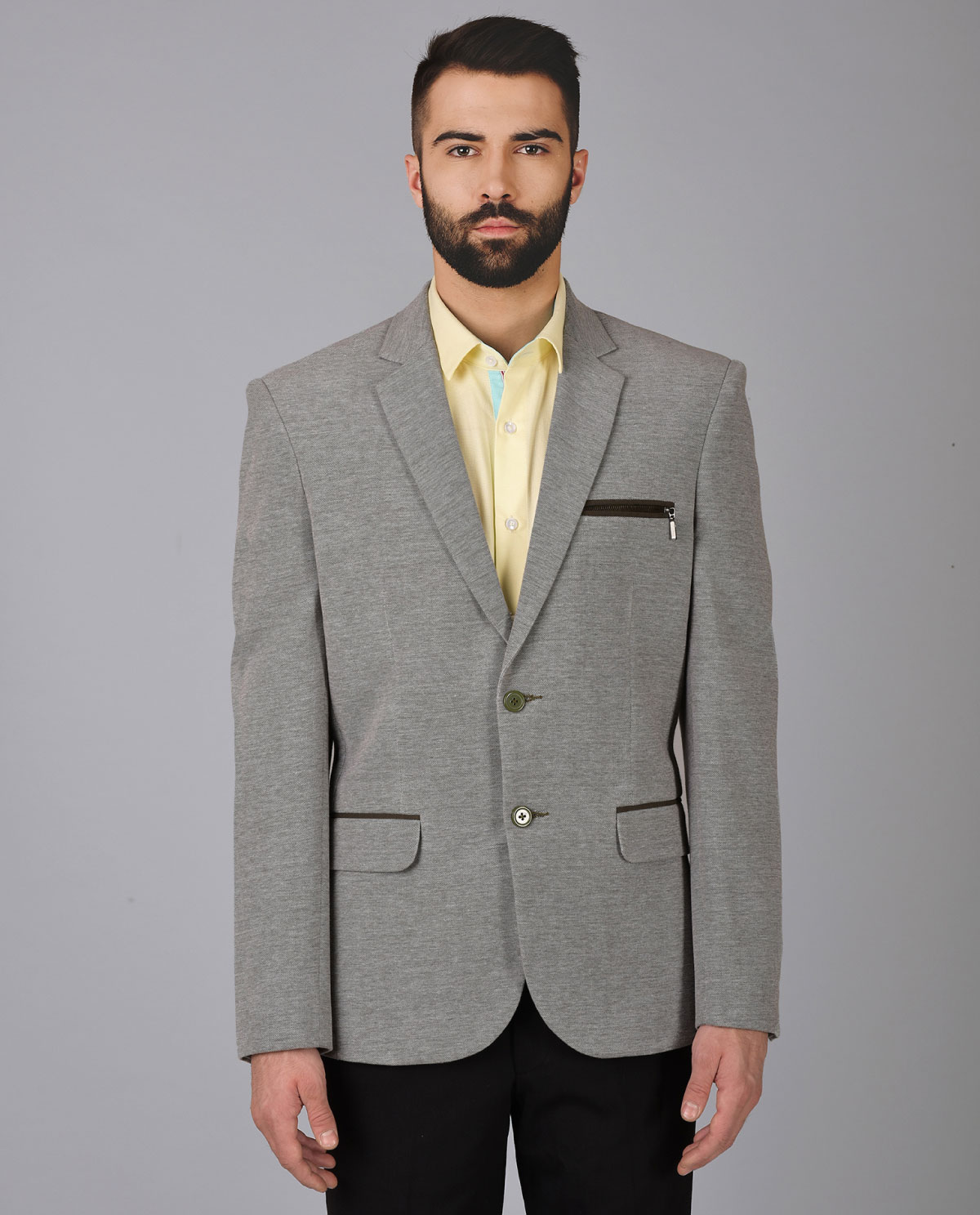 Dark-Brown-Blazer-with-Zip-Pocket-for-Men-2 - Kashvi Designs