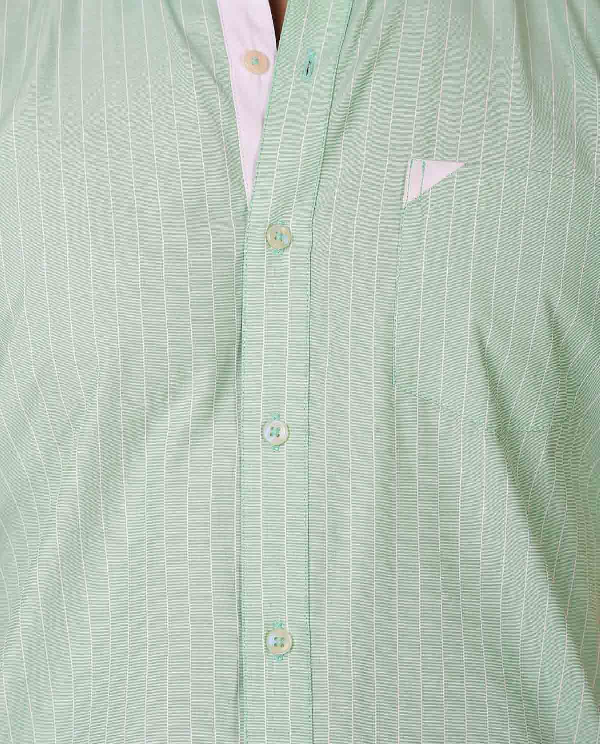 Light-Green-Striped-Shirt-for-Men-6 - Kashvi Designs